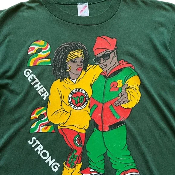 Vintage 1992 Together 2 Strong Hip Hop Black Rap Tee (XL) - Picture 2 of 5